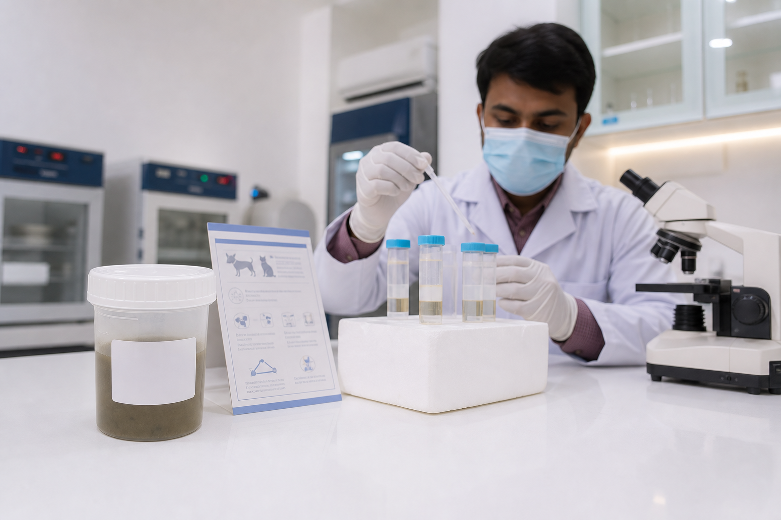 Pet stool tests in Dhaka. Check the sample instructions first.